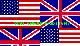 Bandiere Stati Uniti d'America e Gran Bretagna con scritta you speak english?