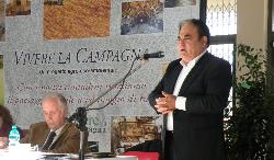 Il Presidente Fulvio Tocco durante il convegno olivicoltura tenutosi a Gonnosfanadiga