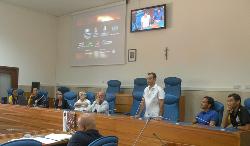 Intervento dell'Assessore Michele Cuccui - Conferenza stampa di presentazione della manifestazione Triathlon Olimpico Mtb - Aquathlon città di Villacidro