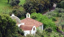 Walking in the greenery among rural churches