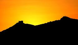 Sunset on the background of Monreale Castle